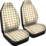 Green And Orange Tattersall Print Universal Fit Car Seat Covers 102422