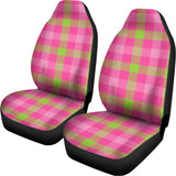 Green And Pink Buffalo Plaid Print Universal Fit Car Seat Covers 102422