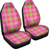 Green And Pink Buffalo Plaid Print Universal Fit Car Seat Covers 102422