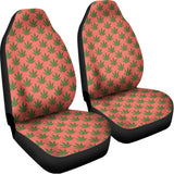 Green And Pink Cannabis Leaf Print Universal Fit Car Seat Covers 102422