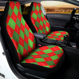 Green And Red Argyle Pattern Print Universal Fit Car Seat Covers 102422