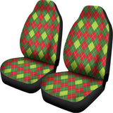 Green And Red Christmas Argyle Print Universal Fit Car Seat Covers 102422