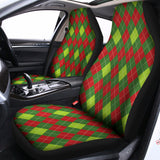Green And Red Christmas Argyle Print Universal Fit Car Seat Covers 102422