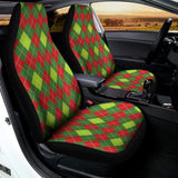 Green And Red Christmas Argyle Print Universal Fit Car Seat Covers 102422