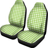 Green And White Check Pattern Print Universal Fit Car Seat Covers 102422