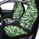 Green And White Digital Camo Print Universal Fit Car Seat Covers 102422
