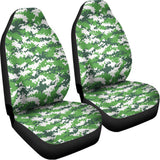 Green And White Digital Camo Print Universal Fit Car Seat Covers 102422