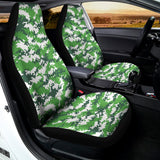Green And White Digital Camo Print Universal Fit Car Seat Covers 102422