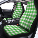 Green And White Gingham Pattern Print Universal Fit Car Seat Covers 102422