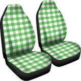 Green And White Gingham Pattern Print Universal Fit Car Seat Covers 102422