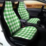 Green And White Gingham Pattern Print Universal Fit Car Seat Covers 102422
