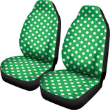 Green And White Polka Dot Pattern Print Universal Fit Car Seat Covers 102422