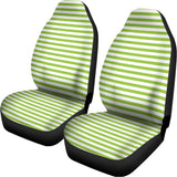 Green And White Striped Pattern Print Universal Fit Car Seat Covers 102422