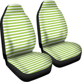 Green And White Striped Pattern Print Universal Fit Car Seat Covers 102422