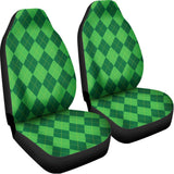 Green Argyle Pattern Print Universal Fit Car Seat Covers 102422