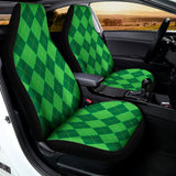 Green Argyle Pattern Print Universal Fit Car Seat Covers 102422