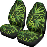 Green Bamboo Leaf Pattern Print Universal Fit Car Seat Covers 102422