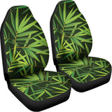 Green Bamboo Leaf Pattern Print Universal Fit Car Seat Covers 102422