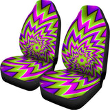Green Big Bang Moving Optical Illusion Universal Fit Car Seat Covers 102422