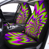 Green Big Bang Moving Optical Illusion Universal Fit Car Seat Covers 102422