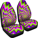 Green Big Bang Moving Optical Illusion Universal Fit Car Seat Covers 102422