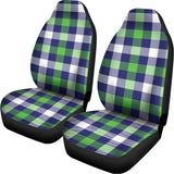 Green Blue And White Buffalo Plaid Print Universal Fit Car Seat Covers 102422