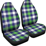 Green Blue And White Buffalo Plaid Print Universal Fit Car Seat Covers 102422