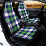 Green Blue And White Buffalo Plaid Print Universal Fit Car Seat Covers 102422
