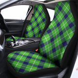 Green Blue And White Plaid Pattern Print Universal Fit Car Seat Covers 102422