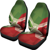 Green Bull And Red Bear Stock Print Universal Fit Car Seat Covers 102422