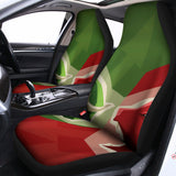 Green Bull And Red Bear Stock Print Universal Fit Car Seat Covers 102422