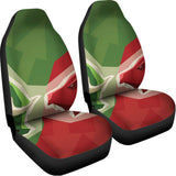Green Bull And Red Bear Stock Print Universal Fit Car Seat Covers 102422