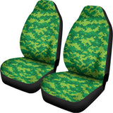 Green Digital Camo Pattern Print Universal Fit Car Seat Covers 102422