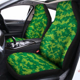 Green Digital Camo Pattern Print Universal Fit Car Seat Covers 102422