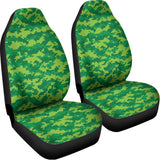 Green Digital Camo Pattern Print Universal Fit Car Seat Covers 102422