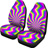 Green Dizzy Moving Optical Illusion Universal Fit Car Seat Covers 102422