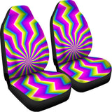 Green Dizzy Moving Optical Illusion Universal Fit Car Seat Covers 102422