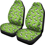 Green Doodle Bull Terrier Pattern Print Universal Fit Car Seat Covers 102422
