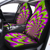 Green Explosion Moving Optical Illusion Universal Fit Car Seat Covers 102422