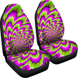 Green Explosion Moving Optical Illusion Universal Fit Car Seat Covers 102422