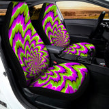Green Explosion Moving Optical Illusion Universal Fit Car Seat Covers 102422
