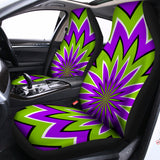 Green Flower Moving Optical Illusion Universal Fit Car Seat Covers 102422