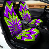 Green Flower Moving Optical Illusion Universal Fit Car Seat Covers 102422