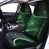 Green Fractal Print Universal Fit Car Seat Covers 102422