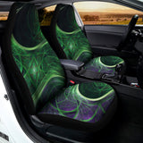 Green Fractal Print Universal Fit Car Seat Covers 102422