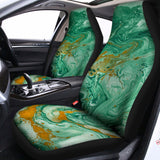 Green Gold Liquid Marble Print Universal Fit Car Seat Covers 102422