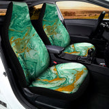 Green Gold Liquid Marble Print Universal Fit Car Seat Covers 102422