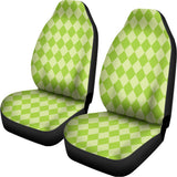 Green Harlequin Pattern Print Universal Fit Car Seat Covers 102422