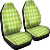 Green Harlequin Pattern Print Universal Fit Car Seat Covers 102422