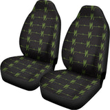 Green Heartbeat Pattern Print Universal Fit Car Seat Covers 102422